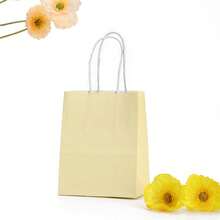 10pcs Macaron Color Kraft Paper Shopping & Merchandise Tote Bags, Large Capacity Square Takeout & Gift Bags, Suitable For Retail, Party, Birthday, Business & All Holiday Packaging - A - View 10