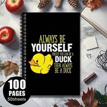 A Cute Little Yellow Duck Inspirational 2D Cover Spiral Notebook, Suitable For Work And Study Records, Daily Planning, Diary Writing, Etc. It Is Also A Thoughtful Gift Choice For Graduation, Birthdays, And Other Occasions - One Book (50 Pages, 100 Pages) - View 14