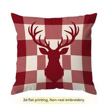 4pcs/1pc Christmas Red Plaid Pattern Pillow Case Without Insert, Single-Sided Printed Pillow Case, Suitable For Living Room Bedroom Home Decor, All-Season Pillow Case - Multicolor 02 - View 15