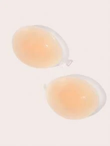 1pc Women's Invisible Seamless Silicone Bra, Push-Up & Lift, Minimalist Nude Color Nipple Covers For Wedding Dress - Apricot - View 7