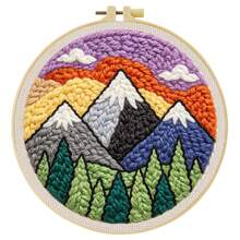 Cartoon Landscape Theme Punch Needle Embroidery Kit, 1 Pack Cross Stitch Kits,DIY Embroidery Starter Kit For Adults & Beginners, DIY Needlepoint Kit With Embroidery Hoop Thread Needle For Craft Lover Birthday Gifts ,20*20cm/7.9*7.9in - Cartoon Landscape Theme - View 15