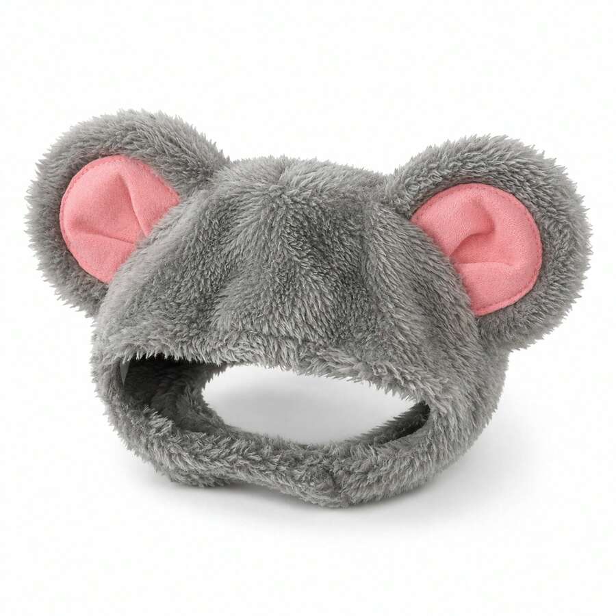 Cat Mouse Ear Headband Cute Pet Photo Prop Small Dog Plush Hat Cat Costume Headwear - Grey - View 1