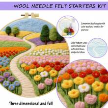 20x20cm/7.9x7.9 Inch DIY Needle Felting Starter Kit,Wool Felt,Cute Small Animals Includes Instruction Manual,Embroidery Frame,Stamping Needle,Foam Padding,Wool And Felt,Handicraft Embroidery For Home Decoration,Suitable Gift For Special Occasions - Cute Animals - View 10