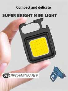 1 buah/2 buah/4 buah Senter Gantungan Kunci Isi Ulang, Lampu Kerja Luar Ruangan Portabel, Gantungan Kunci Penerangan dengan Dudukan Lipat, Pembuka Botol dan Alas, Cocok untuk Berkemah, Berburu, Berjalan Kaki, Peralatan Rumah Tangga, Bertenaga USB, Untuk Berkemah dan Berjalan Kaki - senter - View 2