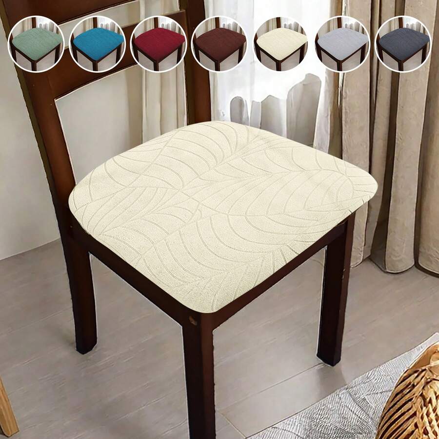 1/2/4/6PCS Large Leaf Small Square Chair Covers, Elastic Removable Washable Chair Slipcovers For Dining Room And Kitchen Chairs - Multicolor - View 1