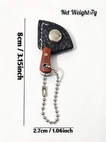 1pc Mini Decorative Cleaver Keychains, Box Opener Tool, Premium Alloy Retro Grip, Leather Sheath Pendant, Novelty Gift Men - Multicolor - View 6