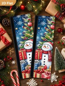 1/2Pcs Christmas Refrigerator Handle Covers, Christmas Tree, Snowman, Gift Box Patterns, With Hook-And-Loop, Suitable For Refrigerator, Oven, Microwave, Dishwasher, Christmas Holiday Kitchen Decoration - View 6