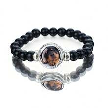 1PC Rottweiler Puppy Photo Charm Beaded Bracelet Pet Lover Gift Adjustable Jewelry For Dog Enthusiasts - Style - View 6