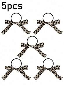 Ikat Rambut Pita Satin Motif Leopard, Desain Pita Modis yang Menarik, Cocok untuk Pemakaian Sehari-hari dan Liburan, Pilihan Hadiah yang Istimewa - MultiWarna - View 6