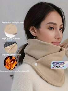 Multi-Functional Solid Color Warm Scarf, Suitable For Women In Autumn And Winter. Soft And Comfortable Outdoor Travel Scarf, With Windproof Function, Small Collar Style, Suitable For Men In Autumn And Winter. Windproof - A - View 5