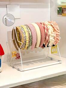 1Pc Hair Accessory Organizer Stand, Black/White, For Hair Clips, Claw Clips, Necklaces & Doll Display, For Vanity, Bedroom, Dorm Use, Desktop Large Capacity Jewelry Hanging Rack. - Multicolor - View 4