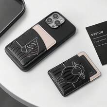 1件 極簡刺繡羊卡槽手機殼，適用於 Apple 17 16 16e 15 14 Plus 13 12 11 Pro Max，適用於 Galaxy S26U S25U A56 - 089黑色 - 查看 3