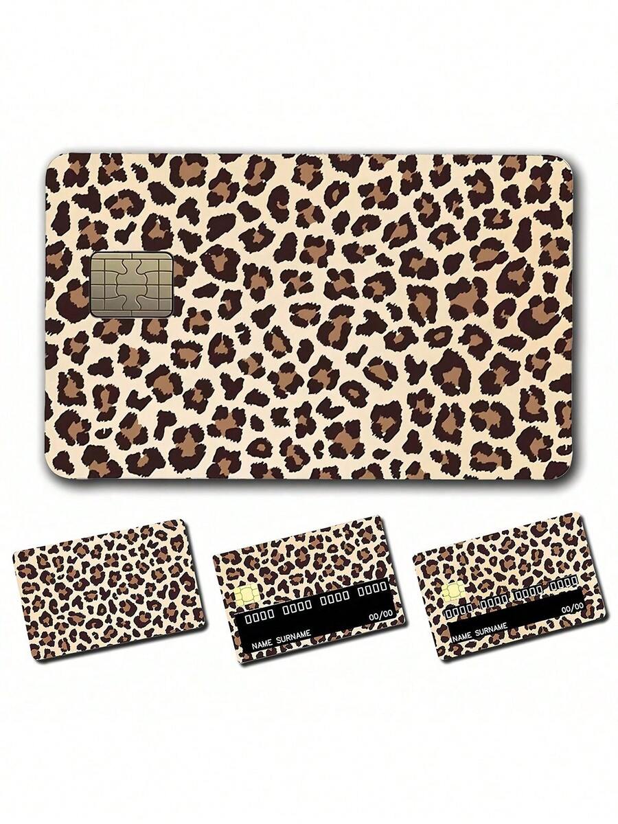 4pcs/Set Leopard Print Credit Card Stickers, Credit Card Protective Covers, Bubble-Free Ultra-Thin Credit Card Stickers, DIY Personalized Credit Card Stickers, Waterproof Vinyl Protective Stickers, Suitable For Keys, Transportation, Debit Cards, Credit Cards, Back To School, School Season, School Supplies - Sets - View 1