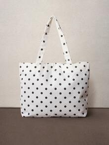 Hatastic Strawberry Print Tote Bag Cute Style Fashion Large Capacity Versatile Shoulder Women's Bag Ribbed - White - View 3