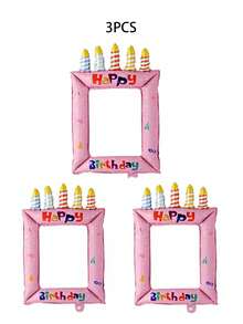 5pcs Blue Happy Birthday Print Colorful Candles Birthday Cake Photo Frame Balloon Base Birthday Cake Balloon Set Suitable For Birthday Party Decoration Propsanniversaries,As Well As For Event Decor And Photo Props - View 16