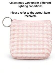 Children's Fashion Mini Coin Purse With Keychain - Casual & Stylish, Perfect For Storing Keys, Data Cables, Coins And Rings - Easy To Clean And Wash - Multiple Colors Available, Halloween/Christmas Special Gift (Random Color) - Multicolor - View 7