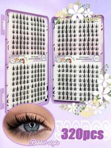LIMEIKAI 320 Clusters Cartoon Style False Eyelashes, DIY Eyelash Extensions, Tapered Tips, Mixed Length Natural Anime Makeup Look, Thin Korean Asian Style, Reusable, Suitable For Beginners - View 12
