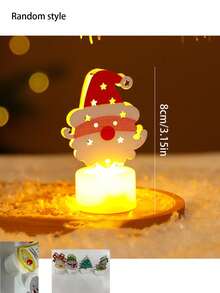 3pcs Christmas LED Tea Light Candles, Flameless Altar Candles, Santa Claus & Snowman Electric Simulation Tea Light Candles, Battery Operated Warm White LED Tea Light Candles, Suitable For Wedding, Tabletop, Christmas Decoration - Multicolor - View 7