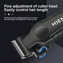 HIENA 專業男士金色理髮剪，LED 數位顯示 USB 充電式無線理髮器，1200mAh 低噪音理髮機，附 4 個限位梳，家用沙龍理髮修容套組 - 黑色 - 查看 4