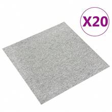 Carpet Tiles 20pc Light Grey 50x50cm 100% Polypropylene Modular Indoor Wipeable - UKWS24475 - View 4