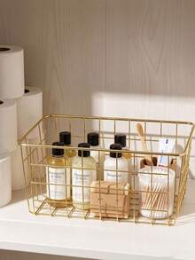 Metal Wire Storage Basket, Rectangular Open Top Grid Mesh Organizer Bin, Multipurpose Storage Holder For Pantry, Bathroom, Closet, Kitchen & Home Storage Accessory - Multicolor - View 8