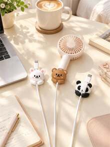 3 piezas/1 pieza (Conejo + Oso + Panda) Organizador de cables de escritorio con cajón de animales de dibujos animados lindos, adecuado para gestión de cables de ratón, cables de auriculares y cables de datos - Varios estilos - Ver 6