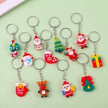 46pcs Christmas Keychain Set With Santa Claus, Snowflake, Reindeer And Other Patterns, Suitable For Party Favors, Stocking Decorations And Christmas Gift Arrangements - A - View 4