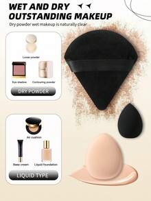 22 Pcs Black Makeup Tool Set, 12 Pcs Black Eye Makeup Brushes And 9 Pcs Makeup Puff & Sponge Set. Firmly Fixed Bristles Do Not Shed Easily. Durable Puff And Sponge Maintain Great Performance After Repeated Use. - Multicolor - View 8