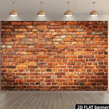 2D Flat Red Brick Wall Background Photography Backdrop For Birthday Party, Graduation Ceremony, Home Decor - 1 - View 2