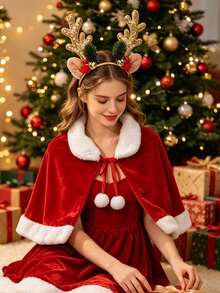 3 Piecesset Of Christmas Ladies Role-Playing Costume Accessories, Red ...
