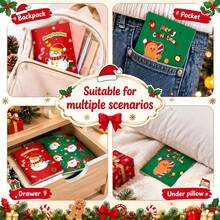 8/16/32pcs Christmas Mini Memo Pads, Snowman Merry Christmas Pattern Holiday Notebooks, Red & Green Pocket Portable Writing Journals, Suitable For Children & Students, Christmas Party Gift Bag Fillers, School Classroom Rewards, Random Style - Christmas - View 6