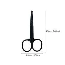 3.75 Inch Safety Curved Tip Round Head Nose Hair Scissors - Black - View 6