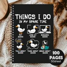 A Cute Little Yellow Duck Inspirational 2D Cover Spiral Notebook, Suitable For Work And Study Records, Daily Planning, Diary Writing, Etc. It Is Also A Thoughtful Gift Choice For Graduation, Birthdays, And Other Occasions - One Book (50 Pages, 100 Pages) - View 6
