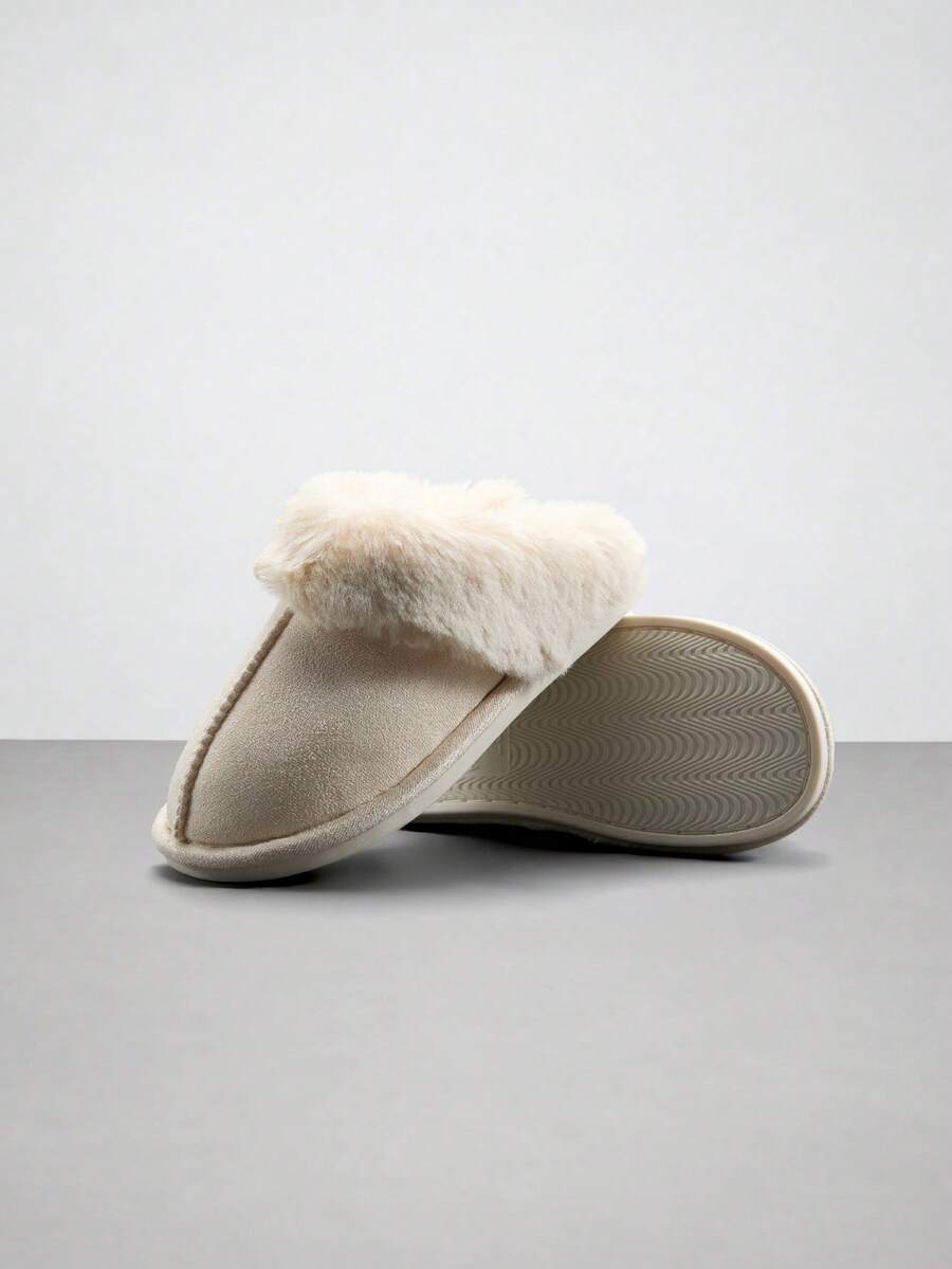 Avansion New Thickened Wool Fleece Slippers, Warm And Comfortable Indoor Slip-On Slippers For Men And Women - Beige - View 1