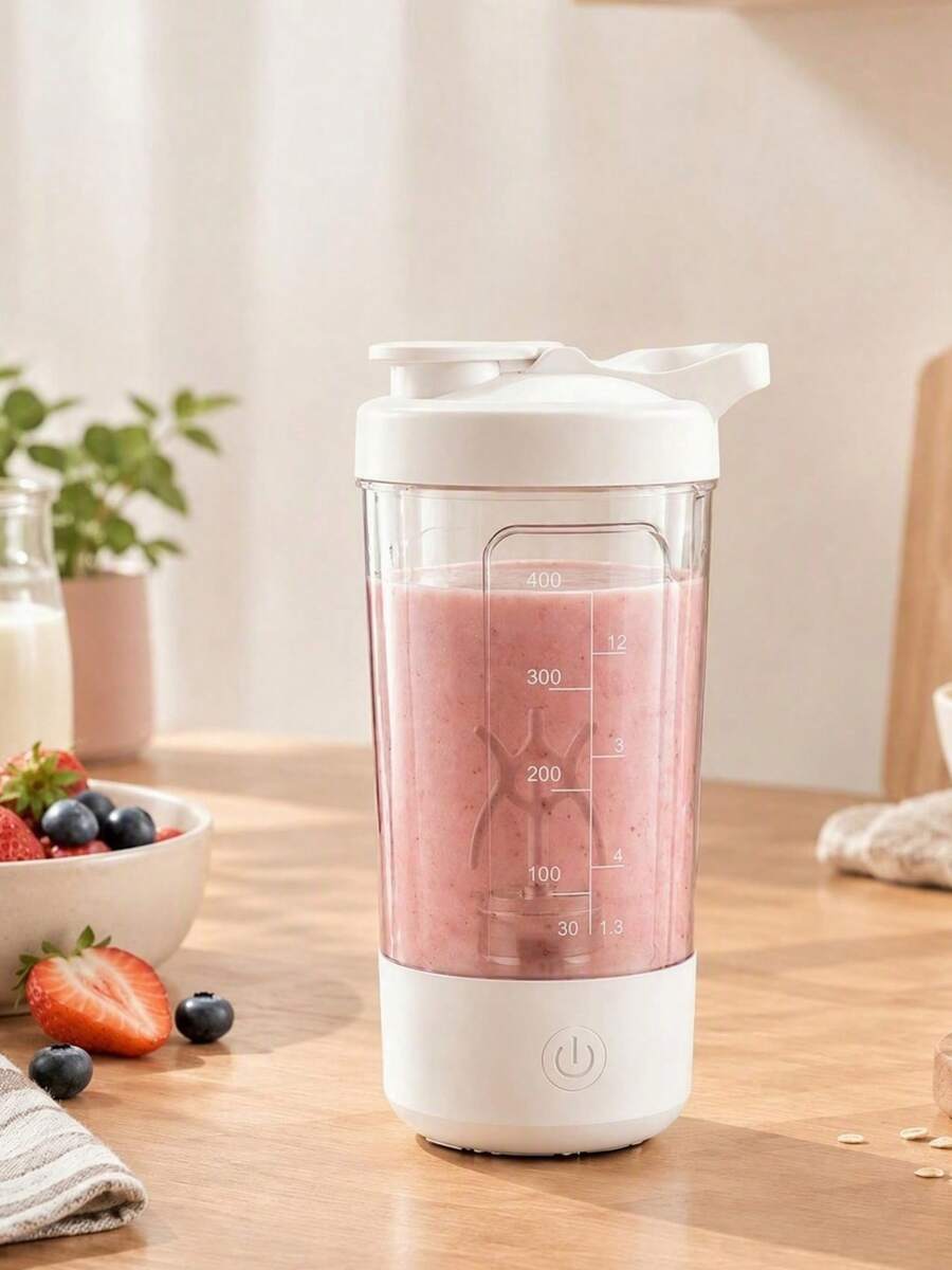 Haus Hana 400ml USB Rechargeable Automatic Protein Shaker Cup, Anti-Caking Electric Mixer Bottle For Protein Powder, Coffee & Milk, Essential Gym Outdoor Sports Accessory, 500mAh - multicolor - View 1