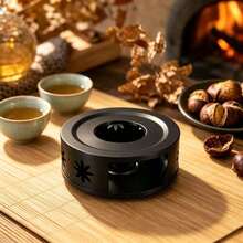 1pc Gold/Silver/Black/Rose Gold Stainless Steel Tea Warmer, Hollow Design, Portable Teapot Heater, Keeps Tea Warm, Home Kitchen Desktop Decor, Suitable For Afternoon Tea Party, Christmas Holiday Gift, No Candles Needed, Random Color And Style - Multicolor - View 15
