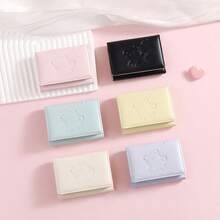 Cute Embossed Bear Trifold PU Women's Wallet, Compact Card Holder With ID Photo Window, Multiple Card Slots And Cash Pocket Portable Wallet - Multicolor - View 4