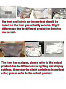 1pc Silver Solid Color Makeup Bag, Minimalist Glossy Fabric Rectangular Zipper Storage Pouch, Portable Cosmetic Organizer, Suitable For Travel, Daily Use, All Seasons, Can Hold Wigs, Cosmetics - Multicolor - View 12