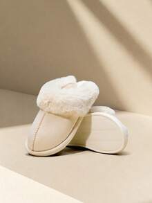 Avansion New Thickened Wool Fleece Slippers, Warm And Comfortable Indoor Slip-On Slippers For Men And Women - Beige - View 2