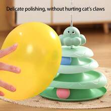 Octopus Cat Rotating Toy With Cat Teaser Wand, Self-Entertainment Cat Toy, Rotating Ball Teaser Wand, Artificial Feather Kitten Pet Puzzle Toy, Interactive Rotating Toy For Cats, Random Ball Color, Cat Sound Toy - View 10