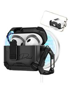 [Customized]Personalized Letter Custom Magnetic Earphone Protective Case, Creative Stand Shockproof Earphone Box, DIY Earphone Protective Case, Suitable Compatible With Airpods 1/2/3/4/5 Pro/2 Pro/3, Luxury Protective Case, Brand New Creative Magnetic Protective Case, Convertible Stand, Shockproof Design, Perfect Choice For Birthday Gift/Christmas Gift - Multicolor - View 8