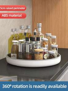 360° Rotating Multi-Functional Seasoning Storage Tray - Space-Saving Multi-Purpose Storage Solution For Kitchen Countertops, Pantries, Bathrooms, And Bedrooms, Modern Home Decor And Storage Function - Black - View 11