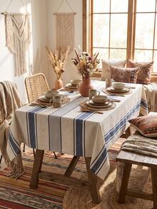 1pc Farmhouse Style Simple Striped Placemat, Rectangular Picnic Mat, Kitchen Dining Table Decor Tablecloth, Coffee/TV Stand Decoration, Simple Style For Family Gathering - Multicolor - View 9