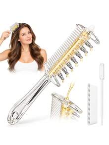 Double-Sided Crystal Ball-Shaped Liquid-Guiding Comb, Smooth And Anti-Hair Loss Scalp Massage Comb, Suitable For Both Dry And Wet Hair Hair Care Comb. - Multicolor - View 1