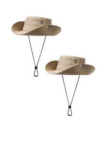 1/2/3pcs Unisex Wide Brim Bucket Hat, Foldable Breathable Sun Hat With Windproof Rope, Suitable For Outdoor Hiking, Travel, Exploration, Fishing, Climbing And Daily Wear - Multicolor - View 7