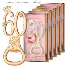 Rose Gold Theme 60th Birthday Bottle Opener, Suitable For 60th Anniversary Wedding Party Gift, Birthday Party Souvenir Or Party Decoration - View 13