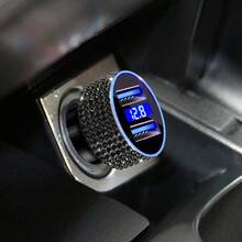 1pc Shiny Handmade Rhinestone Car Charger, Fast Charging USB Type-C Car Phone Charger, Diamond Adapter, Compatible With Phones, Dash Cams, GPS And Other Devices, Perfect Holiday/Birthday Gift For Men And Women - Multicolor - View 67
