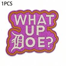 1pc Casual Phrase Design "WHAT UP DOE?" Iron-On Patch, Suitable For Trucker Hats, Jackets, Bags, Backpacks, Essential Embroidery Decor Patch For Small Business Startups - 1PCS-uP - View 8