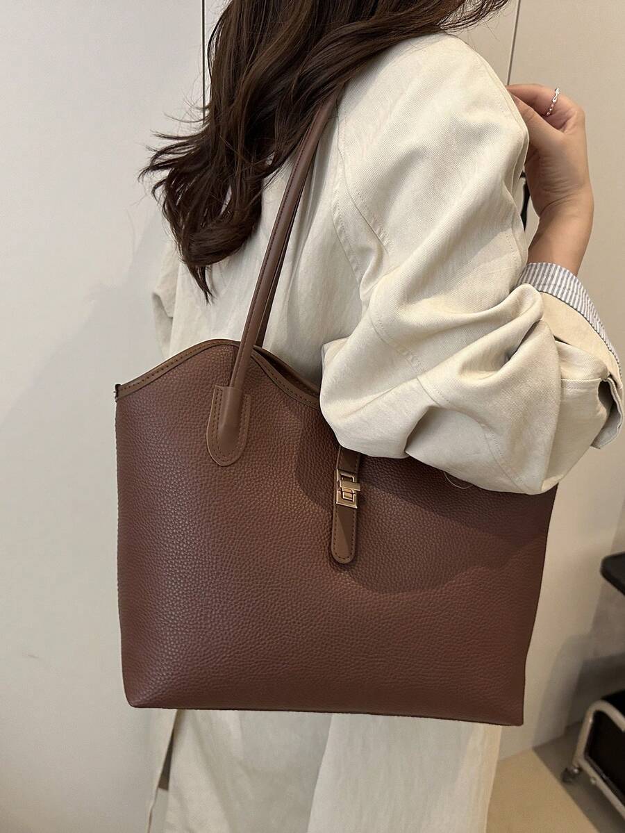 2025 女款大容量單肩通勤包，餃子包，媽媽包，高端復古極簡主義托特包