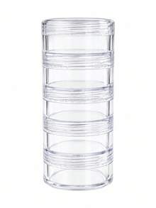 Multi-Layer Stackable Transparent Jewelry Storage Box, Rotating Clear Plastic Jewelry Organizer Can, Suitable For Earrings, Rings, Brooches And Small Accessories - Multicolor - View 8